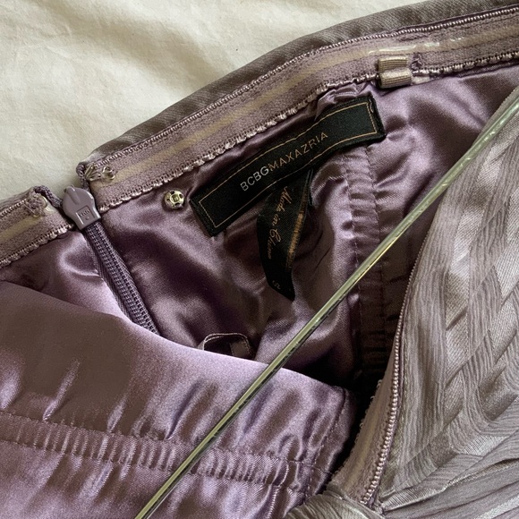 BCBG MaxAzria Lilac Silk Chiffon Evening Gown - Picture 6 of 7
